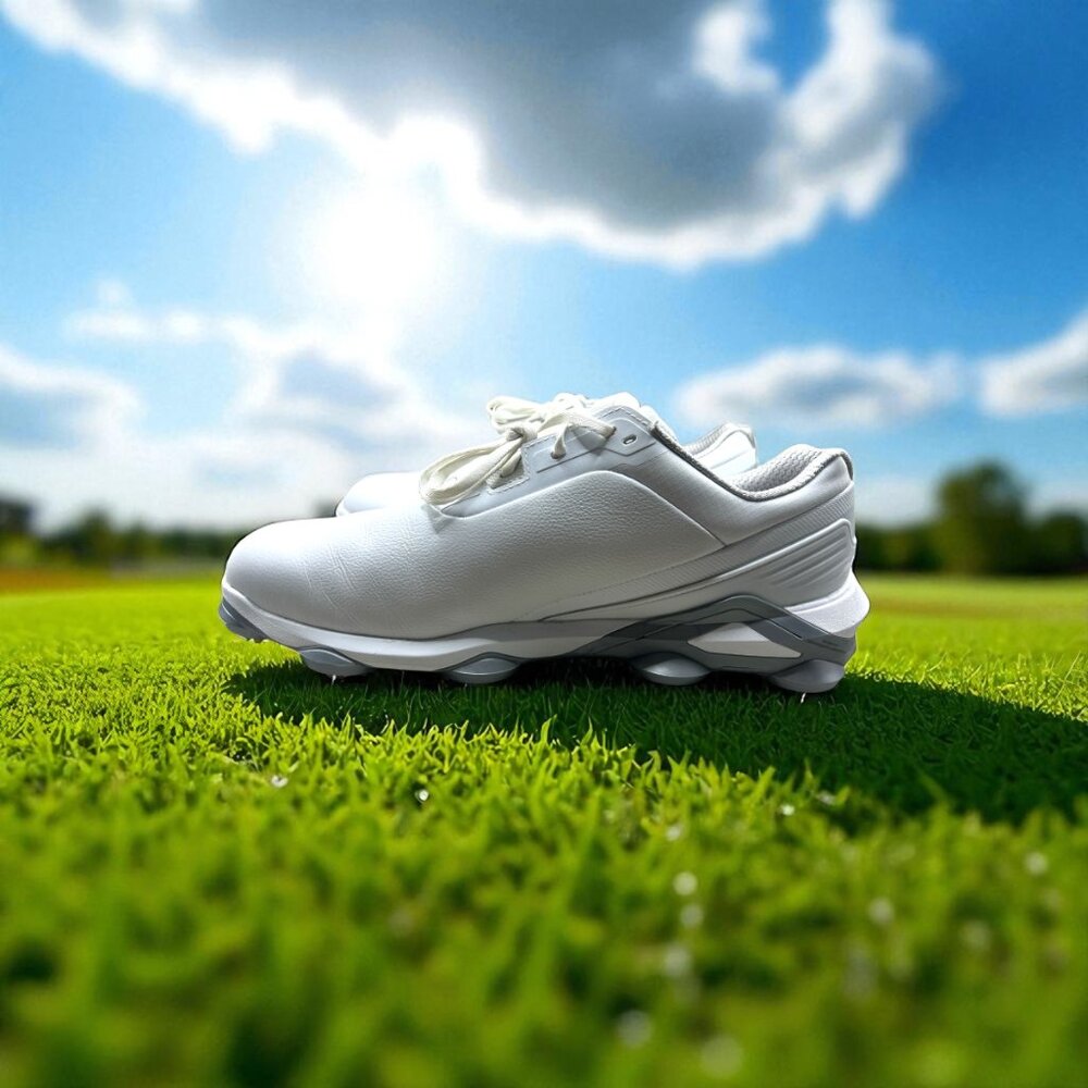 FootJoy Tour Alpha Golf Shoes - White/Silver 55543 - Size 12 (Extra Wide) - Picture 3 of 9